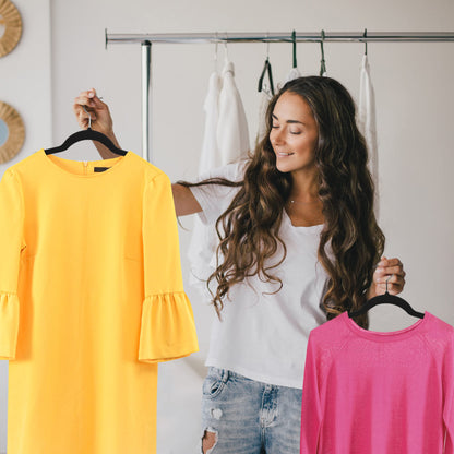 Utopia Home Velvet Hangers 50 Pack - Non-Slip Suit Hangers with 360 Degree Rotatable Hook - for Pants, Coats, Shirts & More (Black)