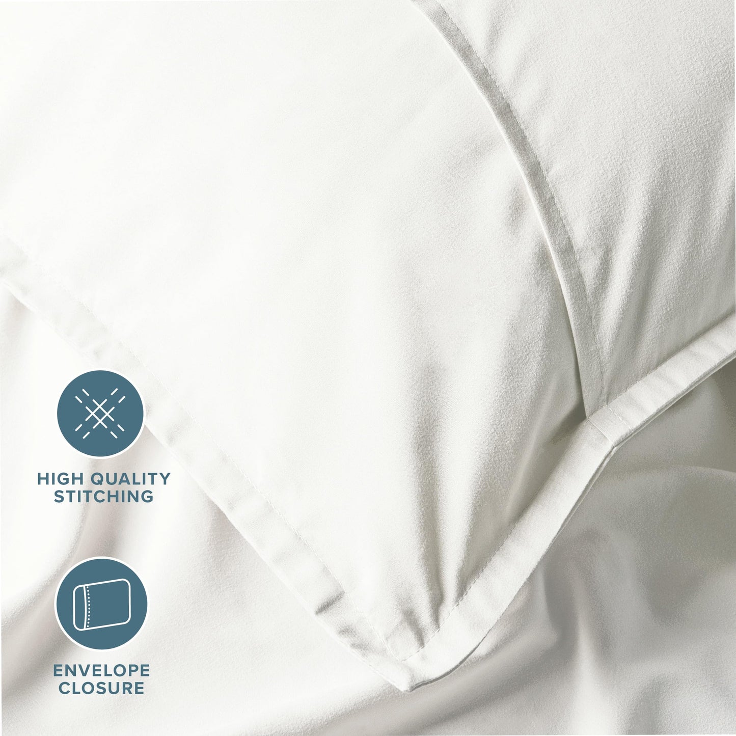 Bare Home Standard Pillow Sham Covers - Set of 2 - Premium 1800 Ultra-Soft Microfiber - Double Brushed - Stain & Fade Resistant - Bed Pillow Shams - Pillows Not Included (Set of 2, Cream)