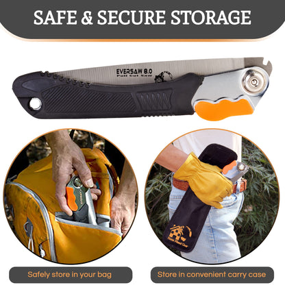 EverSaw Folding Hand Saw 8 inch Compact Camp Saw for Trees Pruning and Gardening
