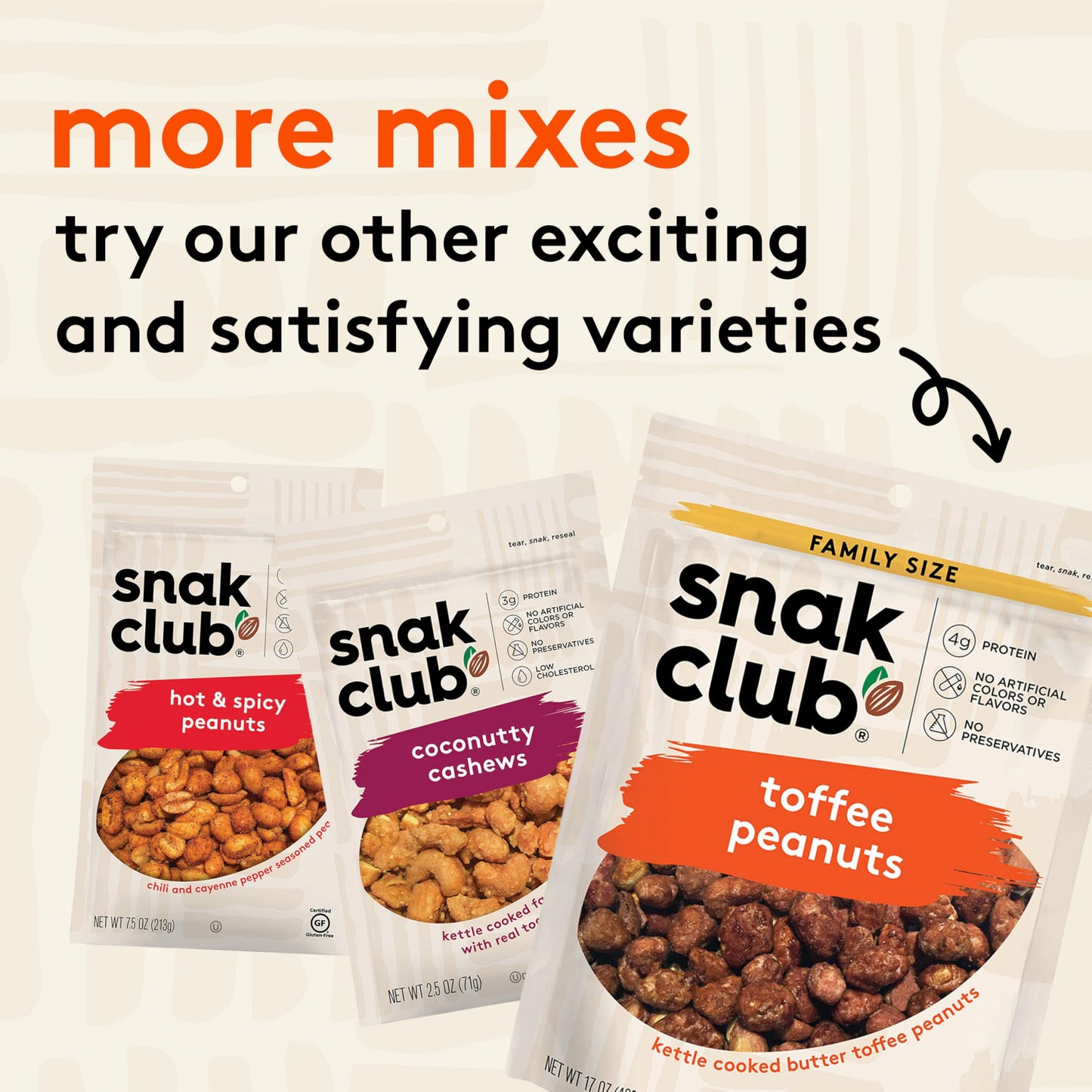 Snak Club Toffee Peanuts, Candied Peanuts with Praline Coat and Sweet Cream, Gluten-Free and Kosher Snack, 17 oz Resealable Bag