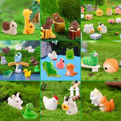 ywevyezc 42 Pcs Mini Resin Animals 42 Styles Resin Animals Figurines Bulk for Fairy Garden Miniature Dollhouse Accessories Hide Crafts Decor