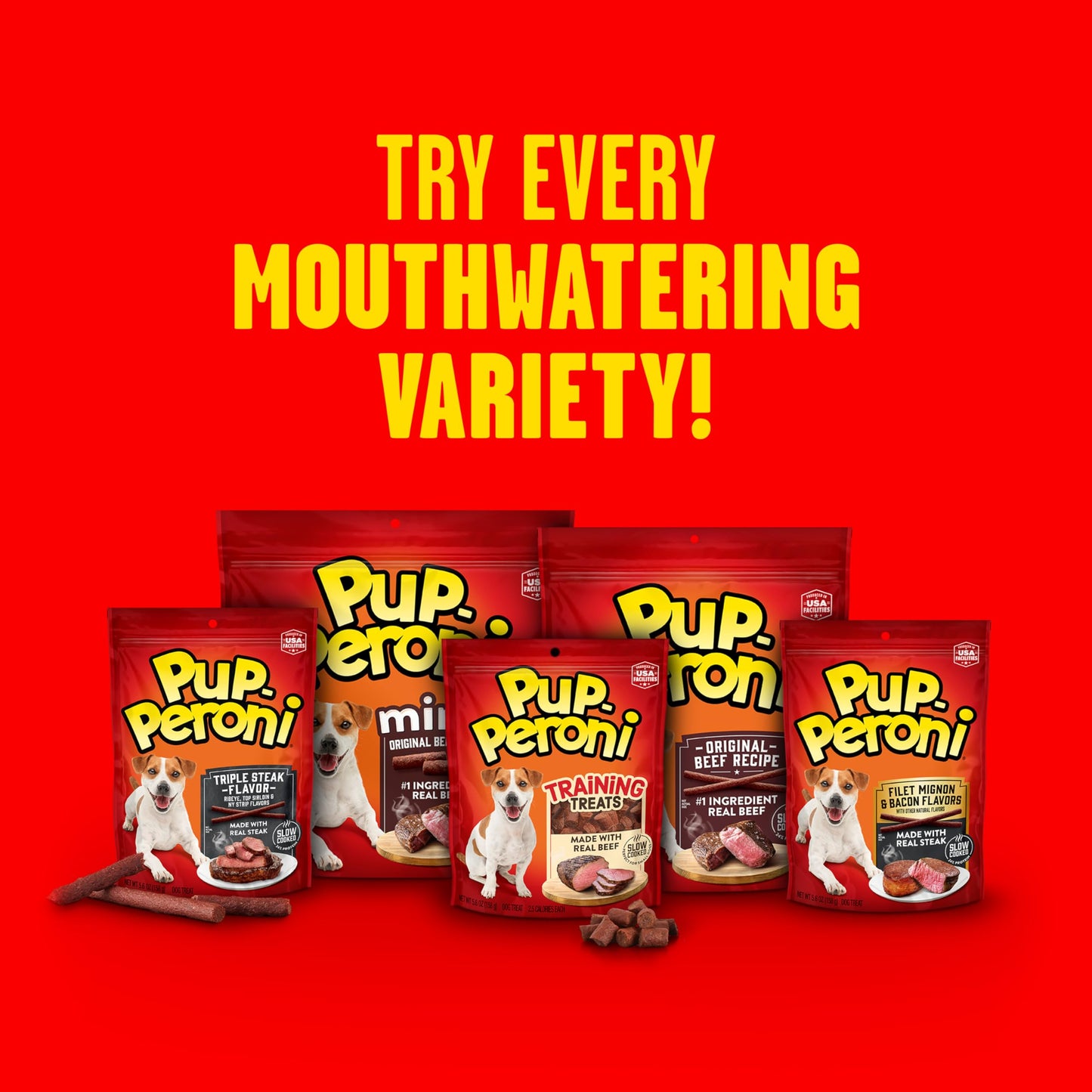 Pup-Peroni Dog Treats, Original Bacon Flavor, 5.6 Ounce (Pack of 8), Made with Real Bacon