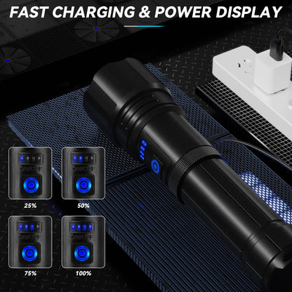 Sigoobal Rechargeable Flashlight, High Lumens Super Bright Flash Light, 7 Modes with COB Work Light, IPX6 Waterproof, Powerful Handheld LED Flashlights for Home Camping Hiking