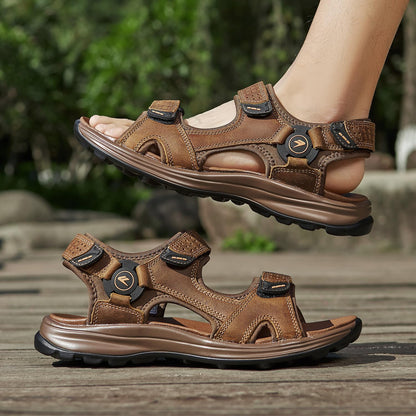 FLARUT Men's Sport Sandals Outdoor Hiking Sandal Open Toe Walking Sandals for Summer Beach Water Shoes(Brown-a,42)
