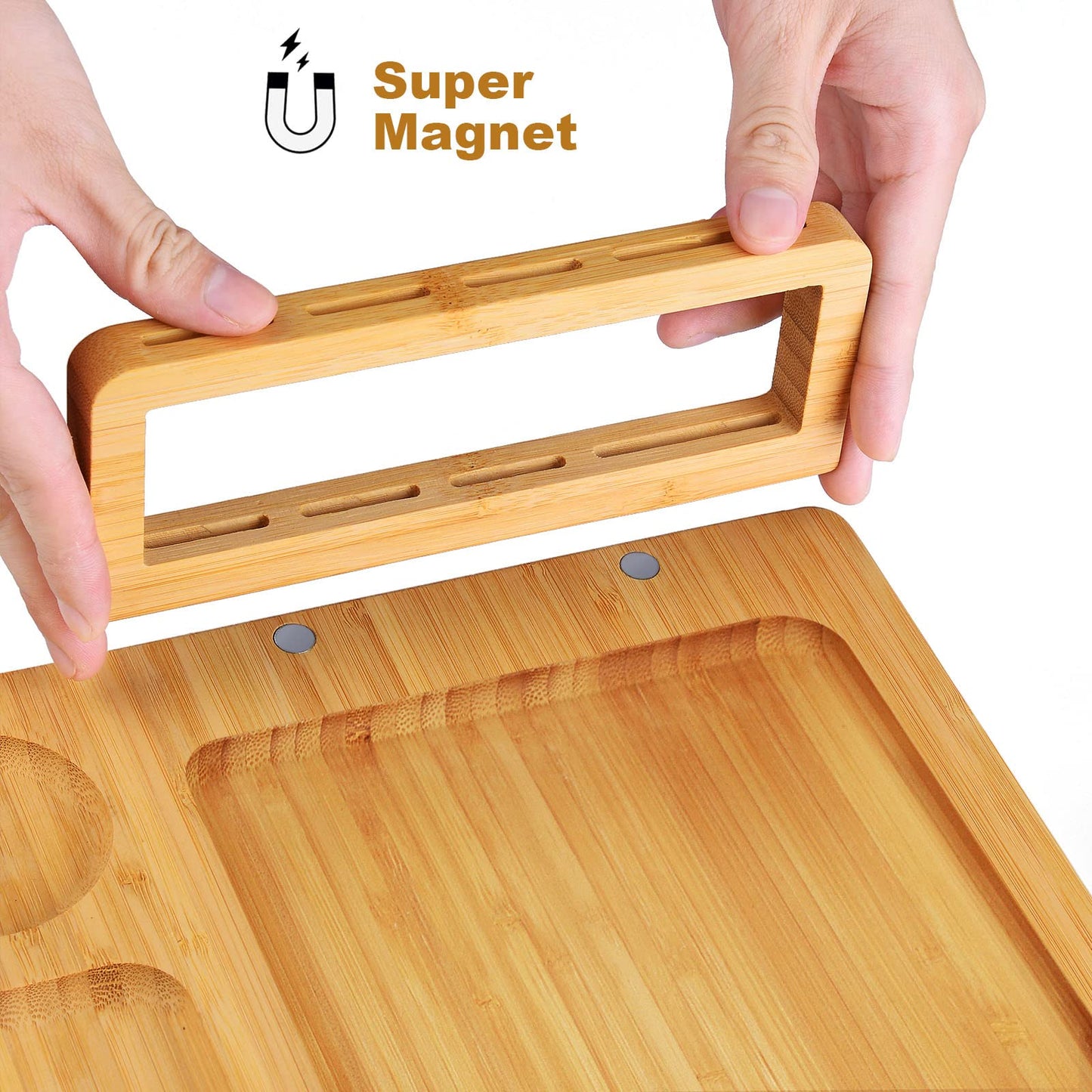 Xergur Bamboo Cheese Board Set - Charcuterie Boards and Serving Meat Platter, Cheese Tray with 4 Stainless Steel Cheese Knives Cutting Board Platter, Ideal for Halloween, Wedding, Christmas Gifts