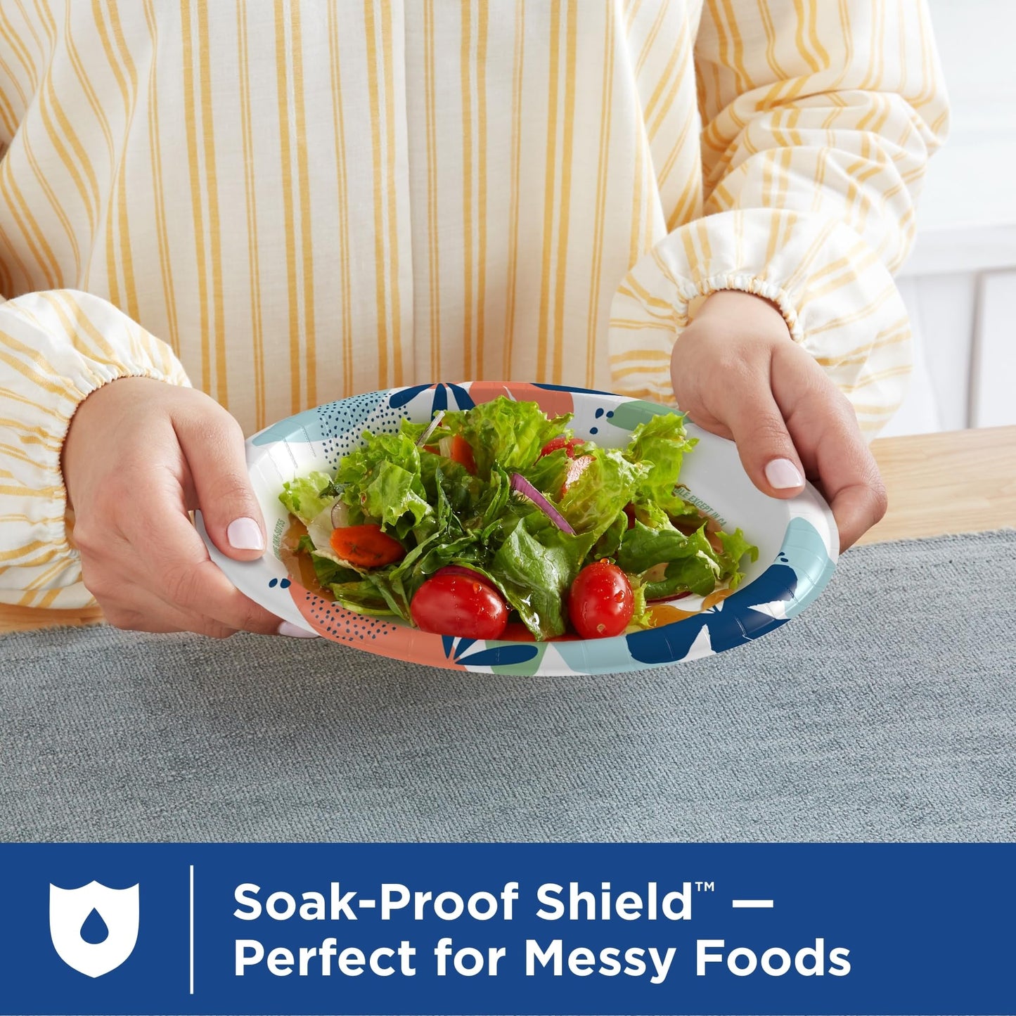 Dixie Medium Paper Plates, 8.5 Inch, 90 Count, 2X Stronger*, Microwave-Safe, Soak-Proof, Cut Resistant, Disposable Plates For Everyday Breakfast, Lunch, & Dinner Meals