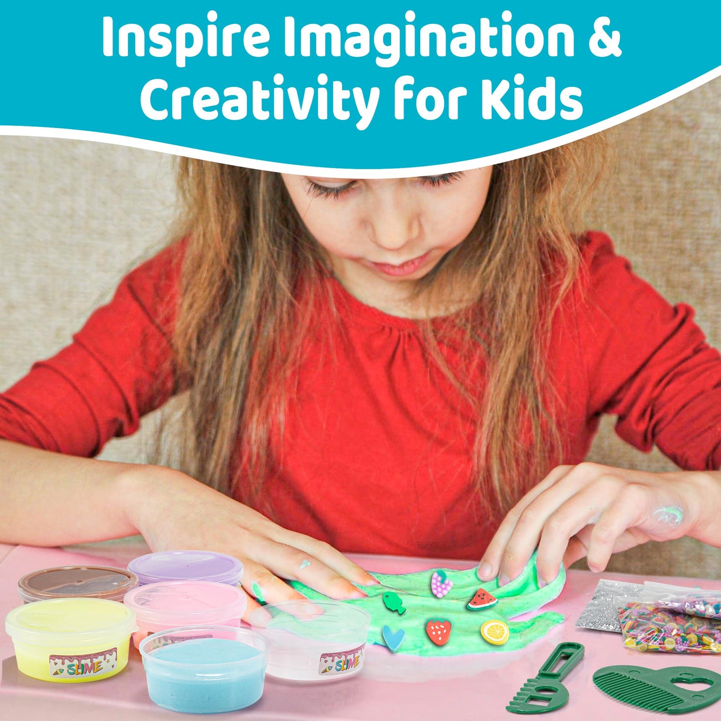 YasTant Slime Kit for Girls and Boys, Safe and Fluffy Slime for Kids, Stress Relief Kids Slime Kits for Toddlers, Stretchy Butter Slime Pack of 6