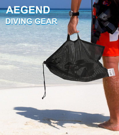 Aegend 2 Pack Snorkeling Gear for Adults, Dry Snorkel Set Panoramic View Enhanced Anti-Leak and Anti-Fog Technology, Adjustable Strap for Snorkeling Scuba Diving Swimming with Mesh Bag