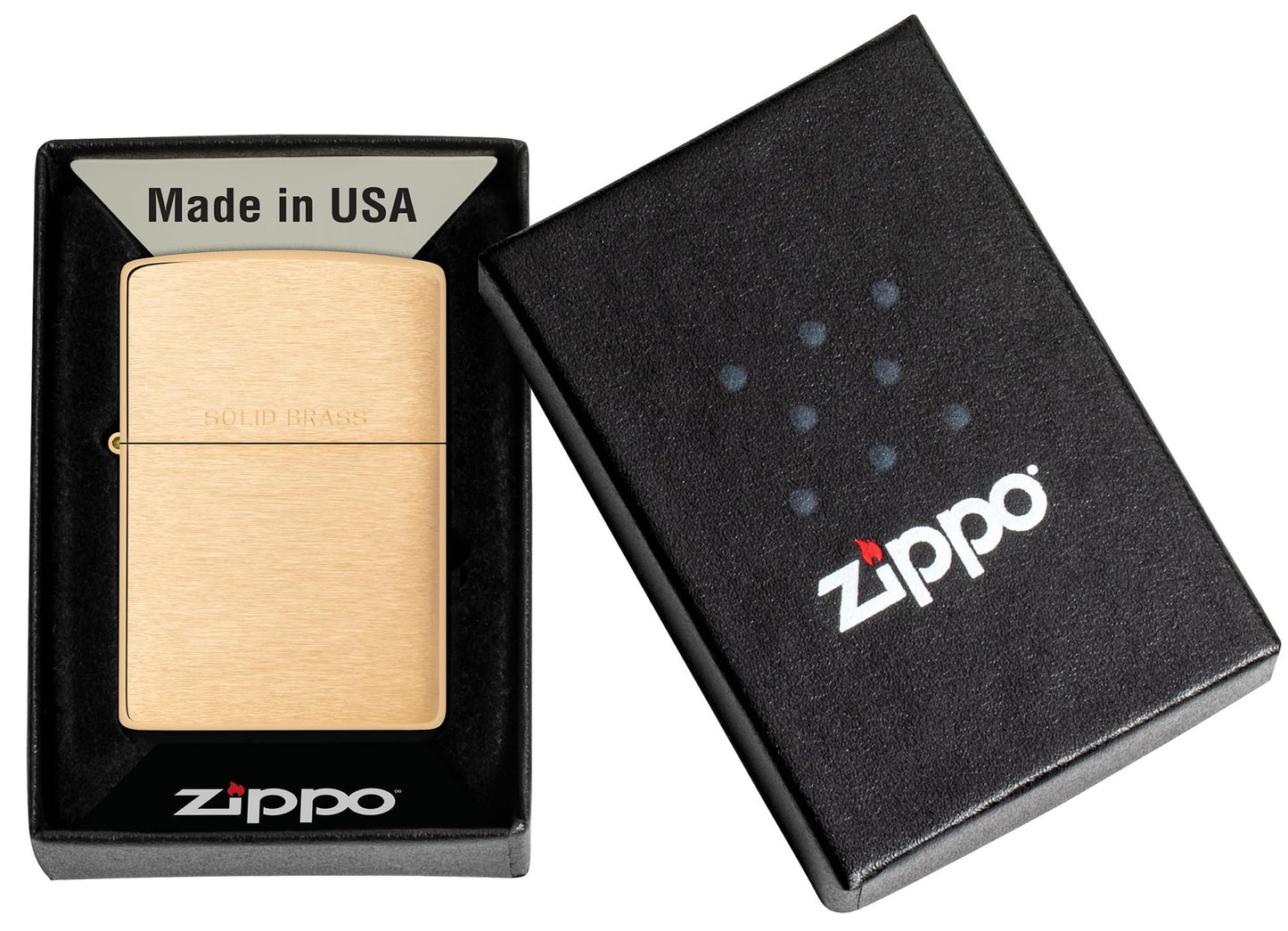Zippo Classic Brushed Solid Brass Pocket Lighter