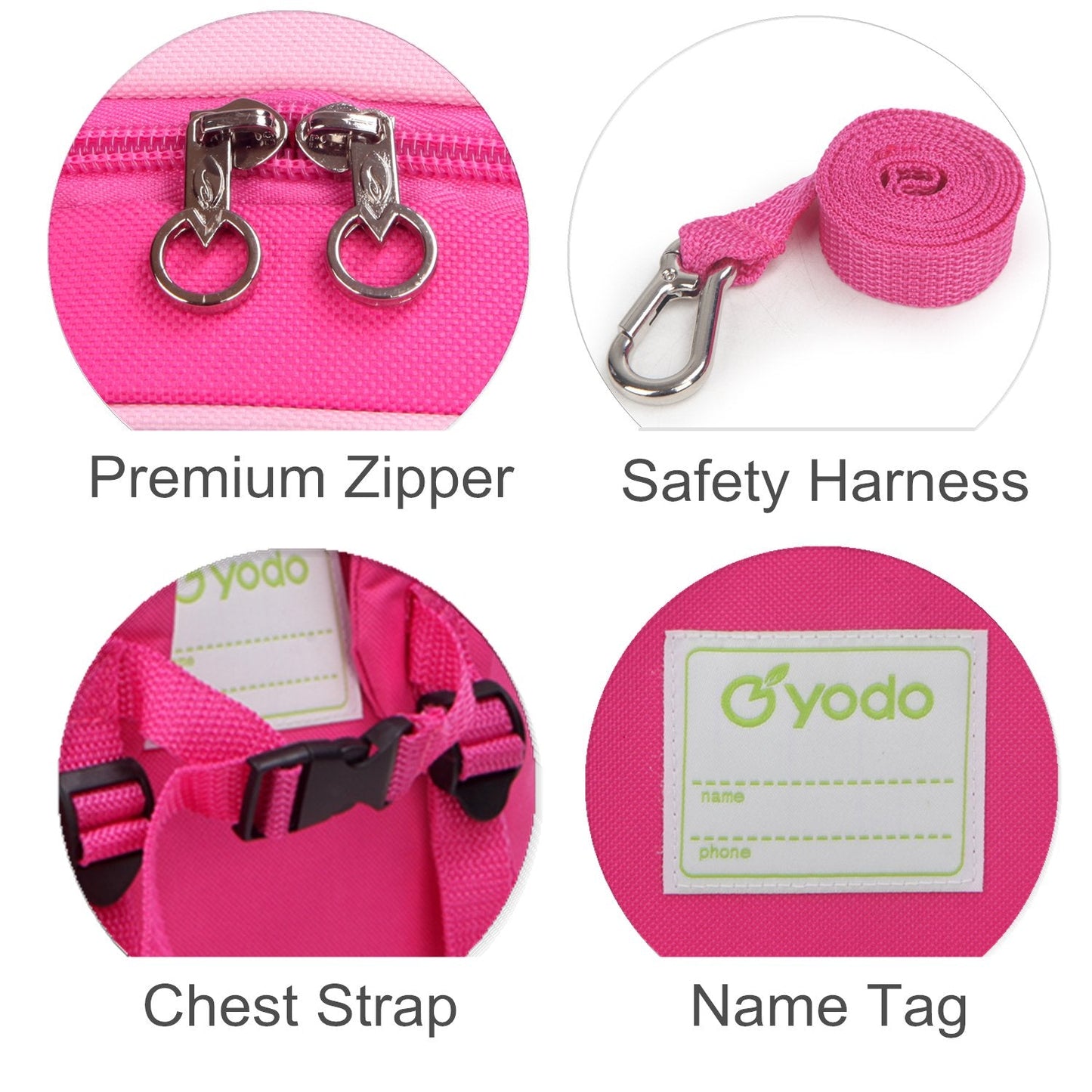 yodo Kids Insulated Toddler Backpack with Leash Safety Harness Lunch Bag
