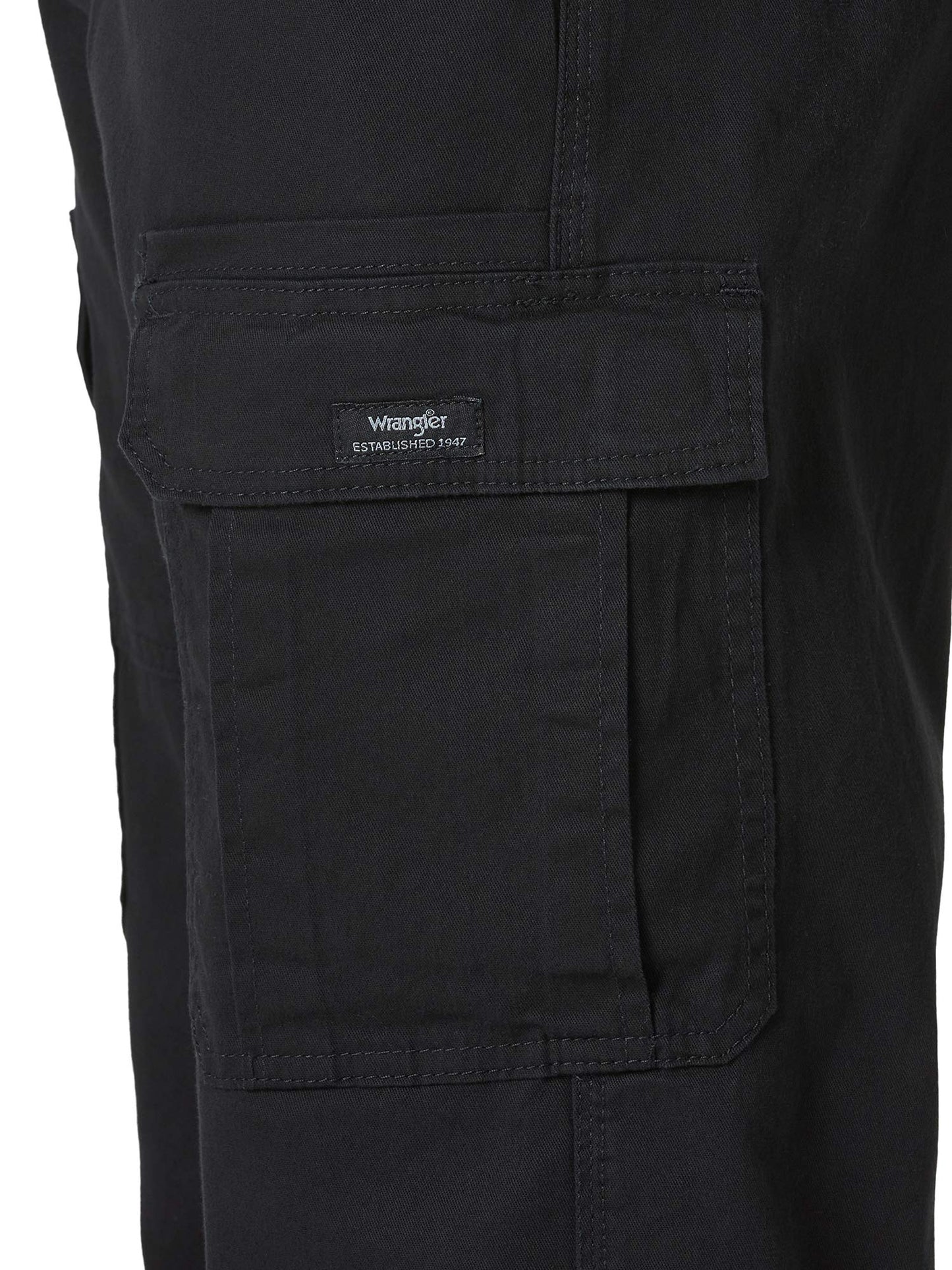 Wrangler Authentics Relaxed Fit Stretch Cargo Pant, Black, 36W x 32L