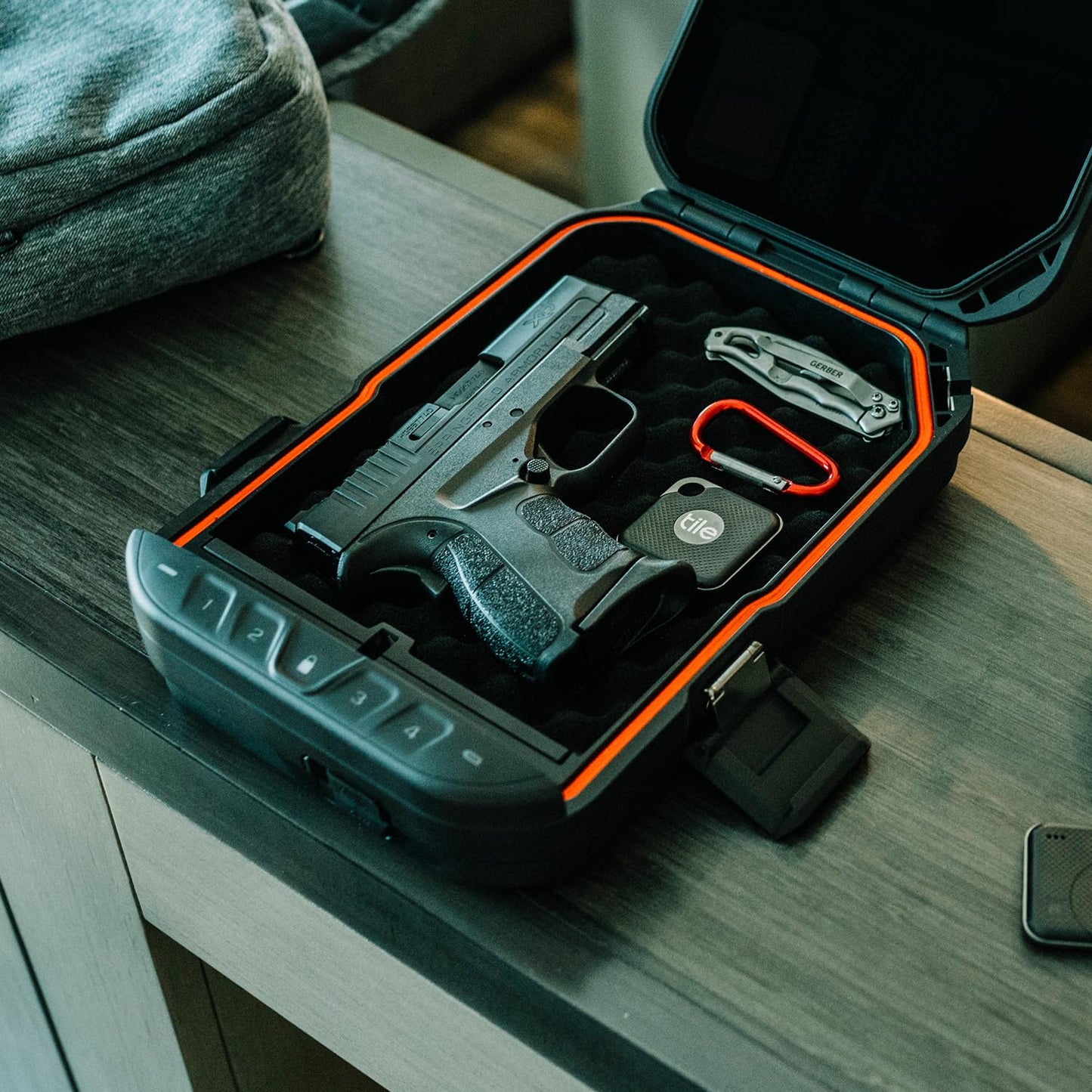 VAULTEK LifePod Secure Waterproof Travel Case Rugged Electronic Lock Box Travel Organizer Portable Handgun Case with Backlit Keypad (Covert Black)