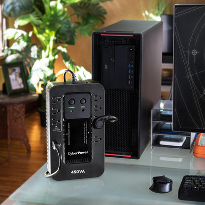 CyberPower EC450G Ecologic Battery Backup & Surge Protector UPS System, 450VA/260W, 8 Outlets, ECO Mode, Compact Uninterruptible Power Supply