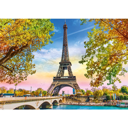 Trefl Romantic Paris 500 Piece Jigsaw Puzzle Red 19"x13" Print, DIY Jigsaw, Creative Fun, Classic Puzzle for Adults and Children from 10 Years Old
