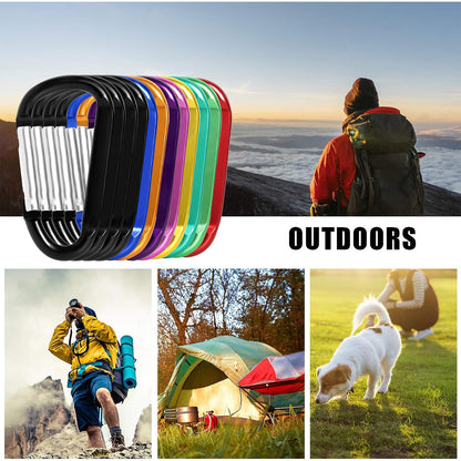 12PCS Carabiner Keychain Clip - 3" Aluminum Caribeener Key Clip,D Ring Shape Nonlocking Carabeaner Hook Buckle,Multi-Function Spring Snap Key Clips Tool for Home,Camping,Hiking,Traveling,Backpack