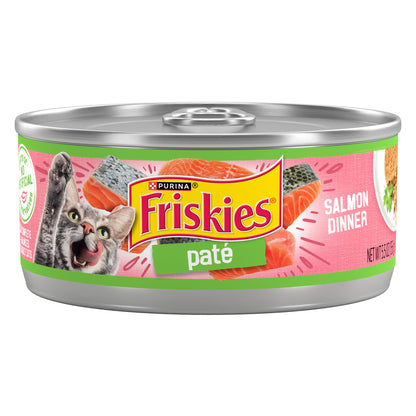 Purina Friskies Wet Cat Food Pate, Pate Salmon Dinner - (Pack of 24) 5.5 oz. Cans