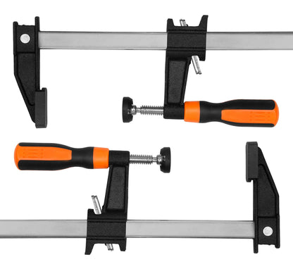 WEN 10236F2 Quick-Adjust 36-Inch Steel Bar Clamps with 2.5-Inch Throat and Micro-Adjustment Handle, Two Pack , Multicolor