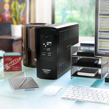 CyberPower CP1000AVRLCD Intelligent LCD UPS Battery Backup and Surge Protector, 1000VA/600W, 9 Outlets, AVR, Mini-Tower, UL Certified