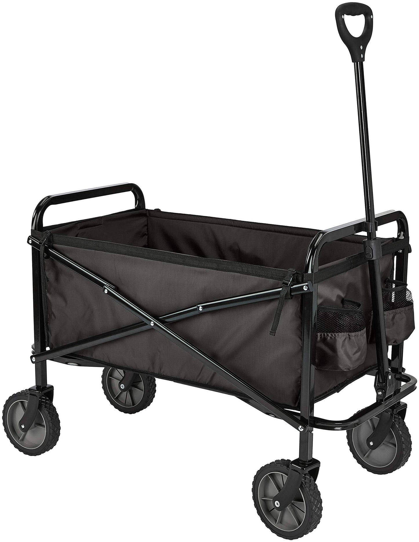 Amazon Basics Collapsible Folding Heavy Duty Utility Wagon for Outdoor Sports, 265 pounds Weight Capacity, Camping, Garden, and Shopping, 27.6 x 40.9 x 20 inches, Black