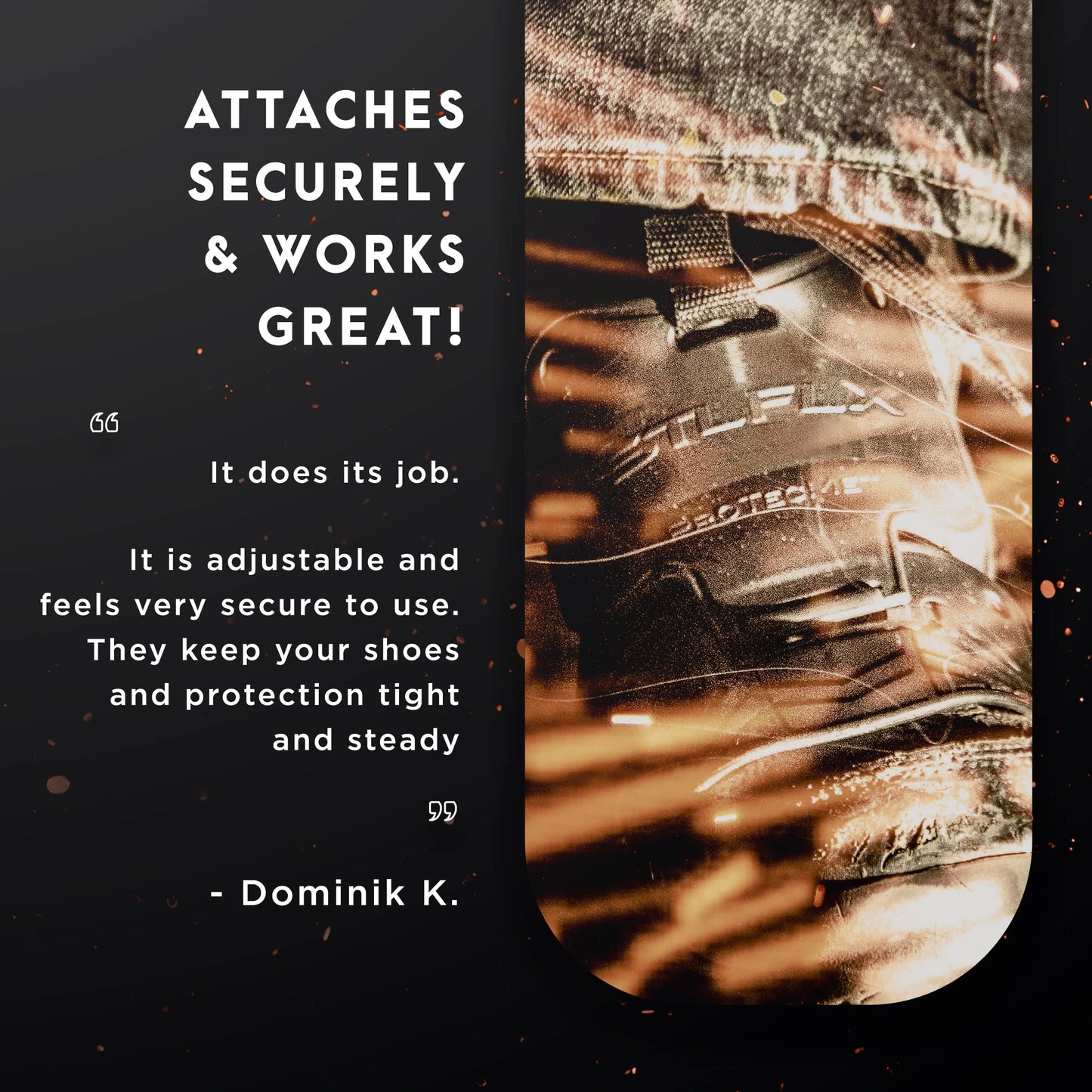 STLFLX - MetGUARDZ Replacement Straps, Replacement Straps for Pull-On Safety Boots and Shoes, Metatarsal Guard Straps, 4 Adjustable Straps per Set