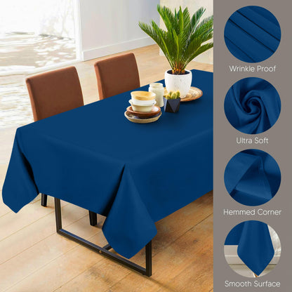 Utopia Kitchen 2 Pack 6 Foot Rectangle Table Cloth [60x102 Inches, Royal Blue] Stain and Wrinkle Resistant Tablecloth Washable Polyester Cover for Dining, Buffet Parties, Picnic and Weddings