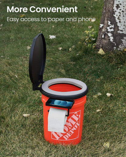TRIPTIPS Portable Toilet with Soft Cushion, 5 Gallon Rotatable Lid, Adults and Kids Camping Toilet Seat for 5 Gal Bucket