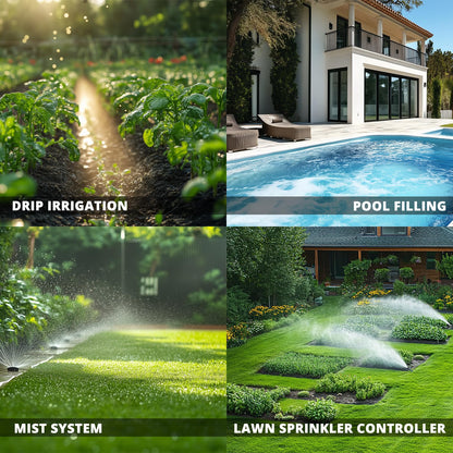 QUOBAS 3-Dial Analog Water Timer, Mechnical Control Automatic Sprinkler Timer with Manual and Rain Delay, for Garden Hose Watering, Drip Irrigation, Self-Watering System, Easy to Set Up