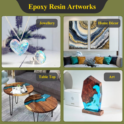 2 Gallon 3×UV Resistant Resin Kit,No Bubble & Crystal Clear Epoxy Resin for Coating, Casting, Table Top,DIY, Bar Top, River Tables, Resin Art, Wood with Two Pumps