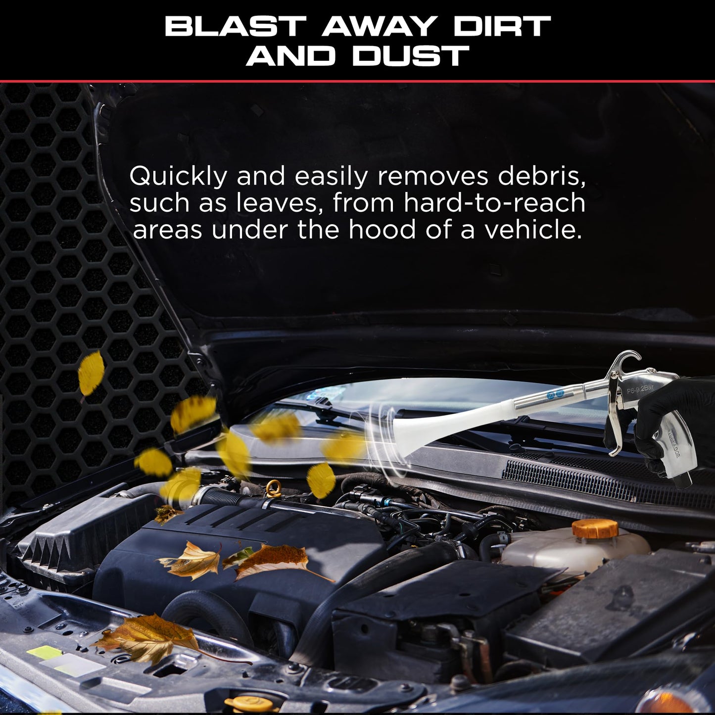 Tornador Z-014 Air Blow Out Tool | High-Performance Air Blower for Fast Car Detailing | Quickly Cleans & Dries Hard-to-Reach Areas | Essential Tool for Professionals