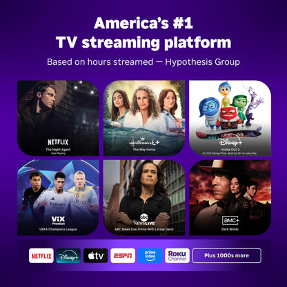 Roku Streaming Stick 4K - HDR & Dolby Vision Roku Streaming Device for TV with Voice Remote & Long-Range Wi-Fi - Free & Live TV