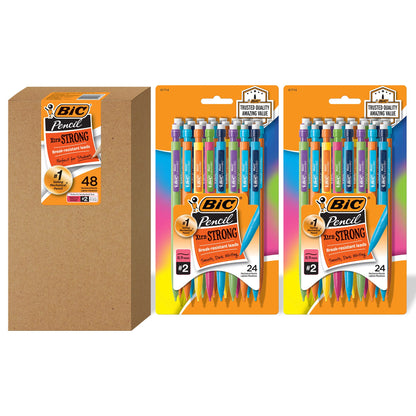 BIC Xtra-Strong Mechanical Pencil, Colorful Barrel, Thick Point (0.9mm), 48-Count