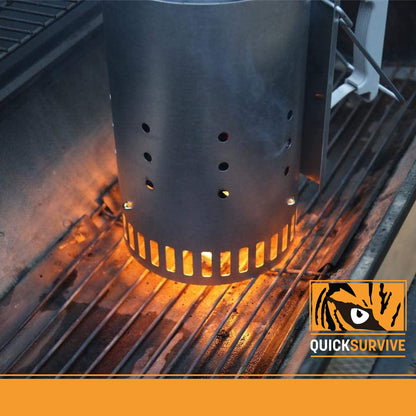 QuickLight by QUICKSURVIVE All-Purpose 100% Waterproof Fire Starters - Fire Starters for Campfires, Wood, Fire Pit, Fireplace, Charcoal, & More - All-Weather & Non-Combustible - 50 Piece Canister