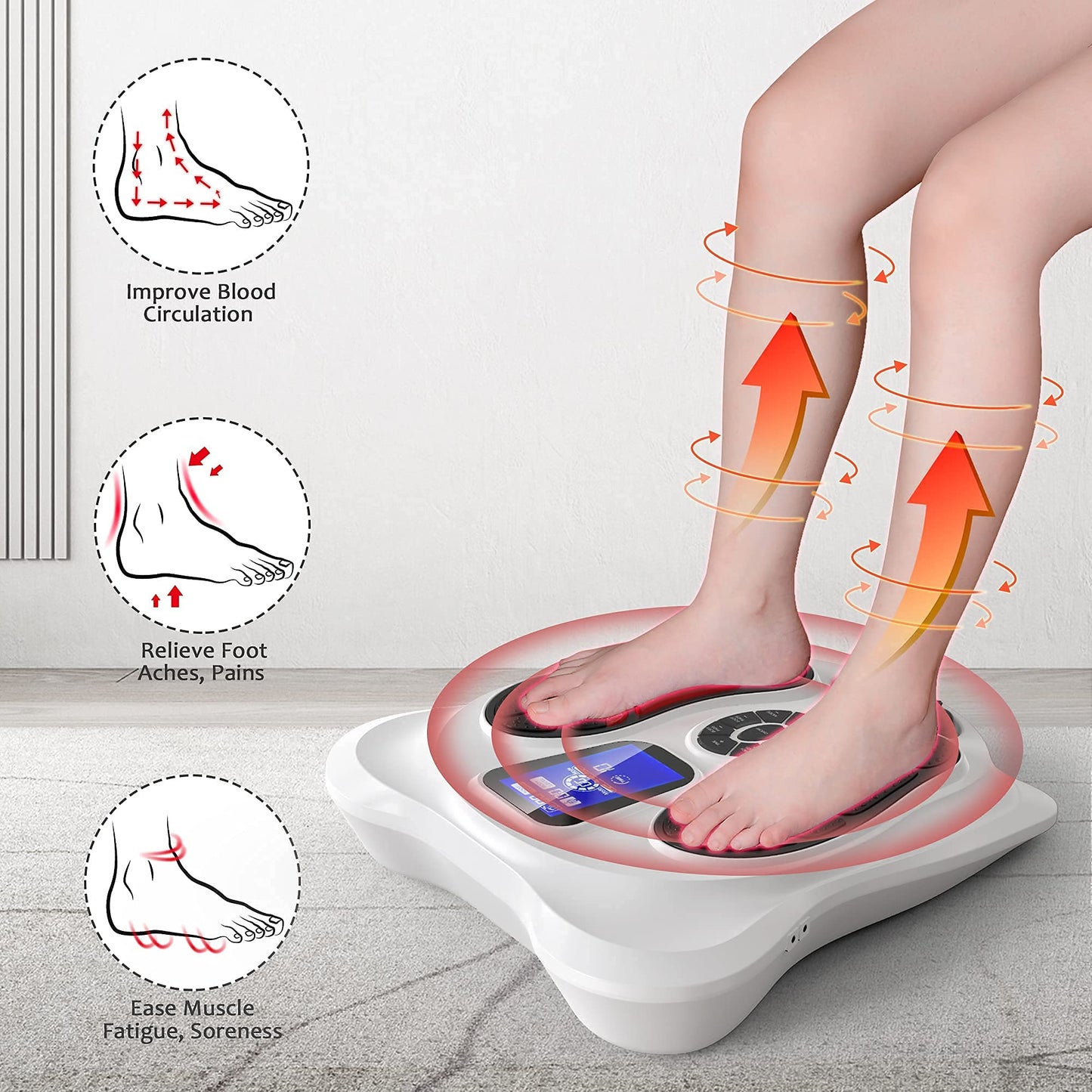 Creliver EMS & TENS Foot Nerve Muscle Massager, Electric Foot Stimulator Improves Circulation, Feet Legs Circulation Machine Relieves Body Pains, Neuropathy (FSA or HSA Eligible)