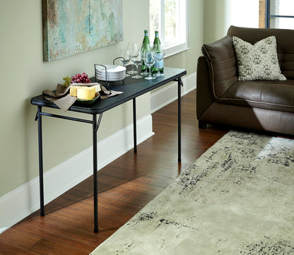 COSCO 20" x 48" Vinyl Top Folding Table, Black
