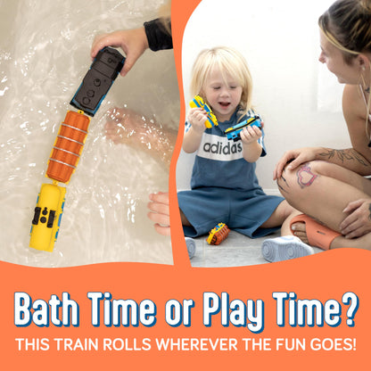 SplashEZ Train Toys for Bath | Mold Free Bath Toys for Kids & Toddlers with No Hole for Water | Train Set Ideal Size for Little Hands | Safe, Durable for Baby Tub Pool Fun for Boys Girls Ages 0 & Up