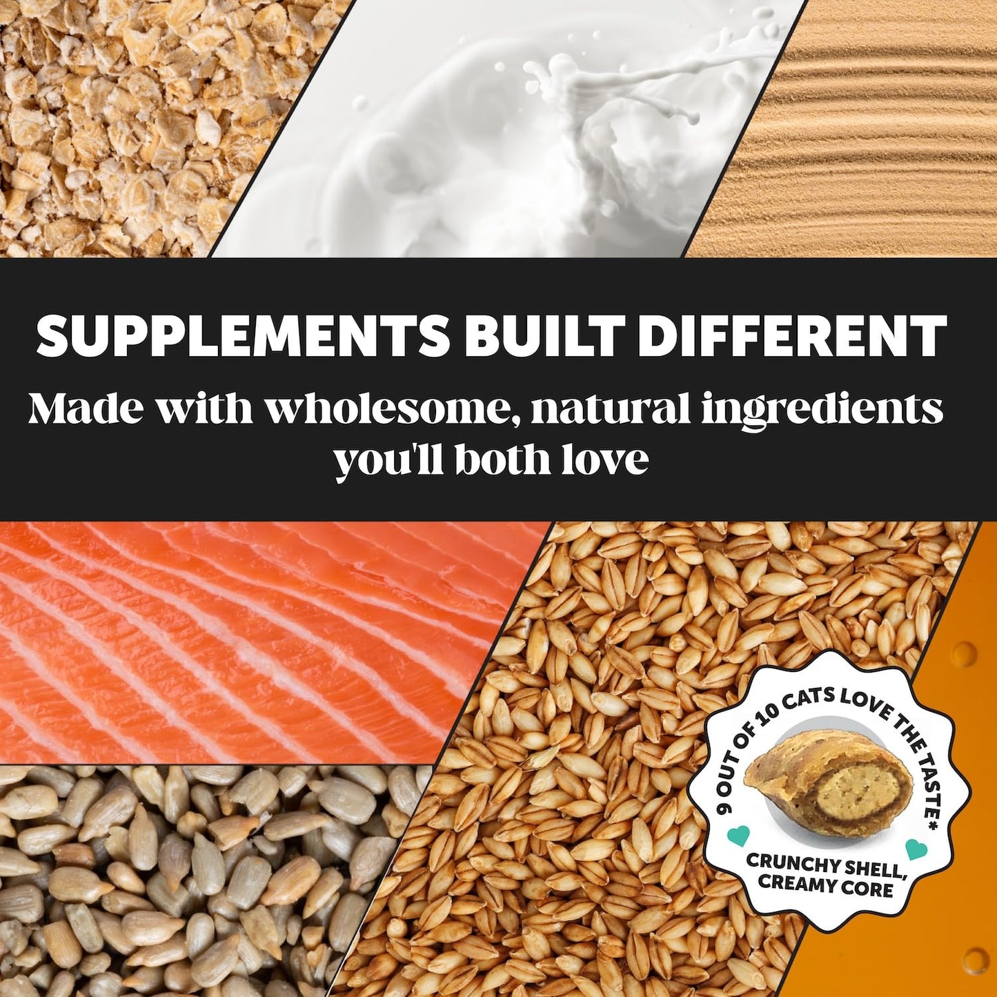 Fresh Dental Bites for Cats - Crunchy & Creamy Cat Dental Treats for Fresh Breath, Plaque + Tartar Control, Cleans Teeth + Gums, Daily Cat Oral Care (30 Day Supply)