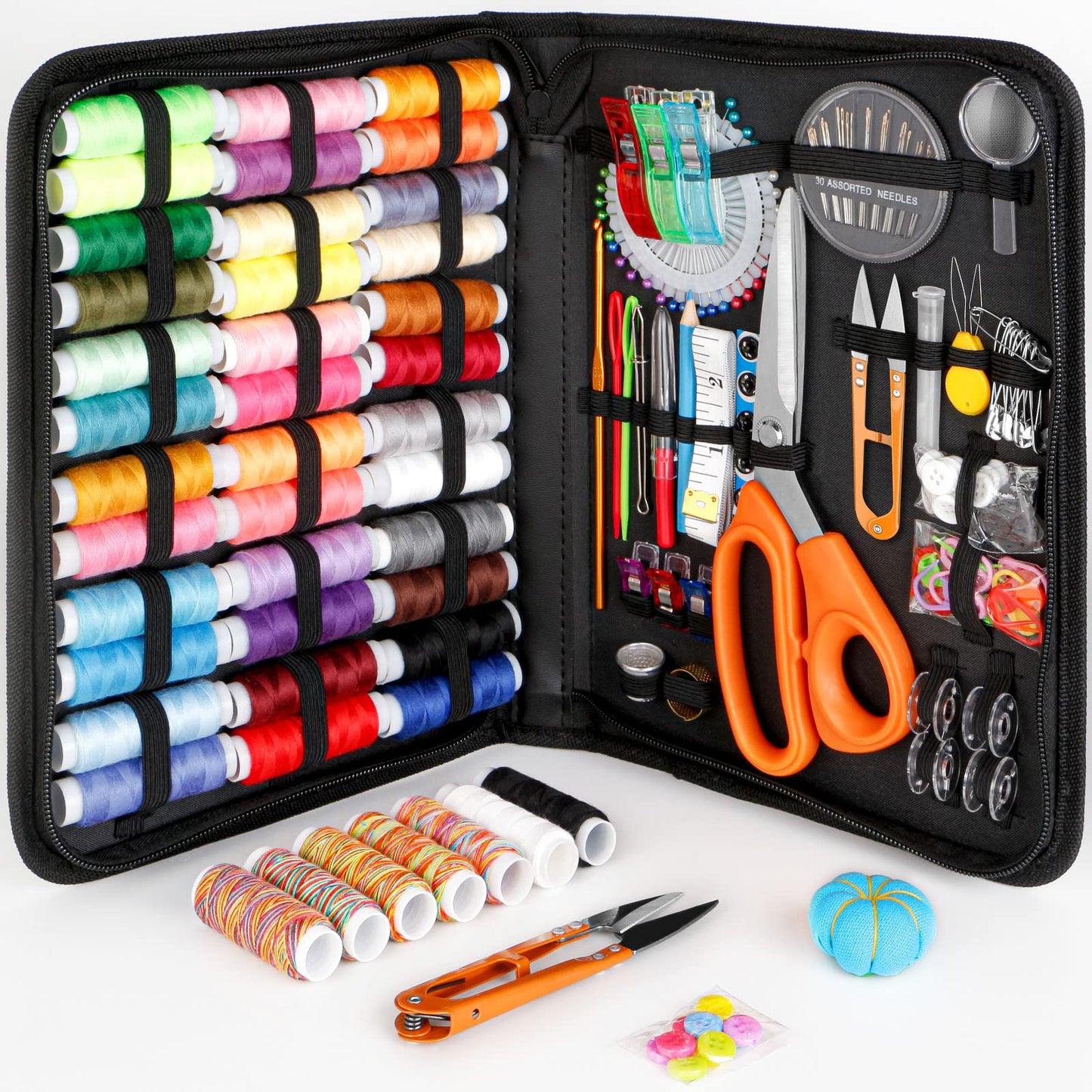 Sewing Kit for Adults,Maxfanay Needle and Thread Kit for Sewing,Professional Sewing Supplies Accessories with Tailor Scissors,43XL Thread,30 Needles,Yarn Snips and More for Travel Home Beginners