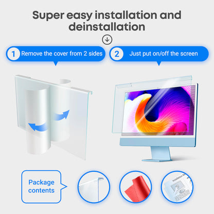 VINTEZ Blue Light Screen Protector Compatible With iMac 24 Inch (2021, 2022, 2023, 2024, M1, M3, M4) – Anti-UV Blue Light Blocking Film for Desktop PC, Eye Protection Filter, 21.5" x 12.6"