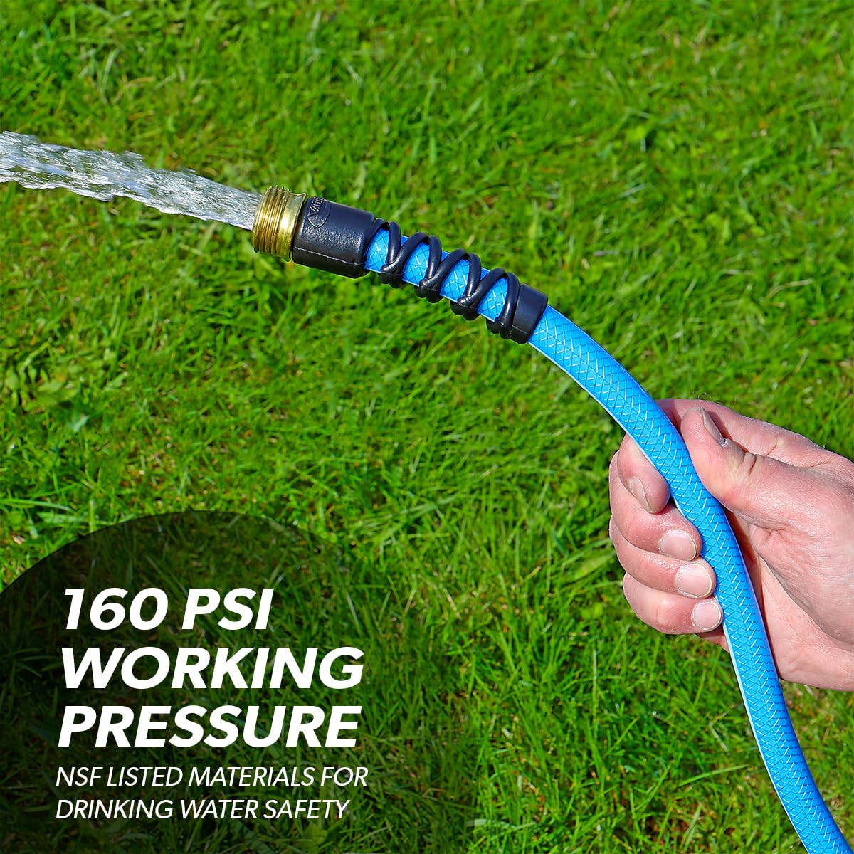 Valterra AquaFresh High Pressure Drinking Water Hose, Water Hose Hookup for RV - 1/2" x 25', Blue