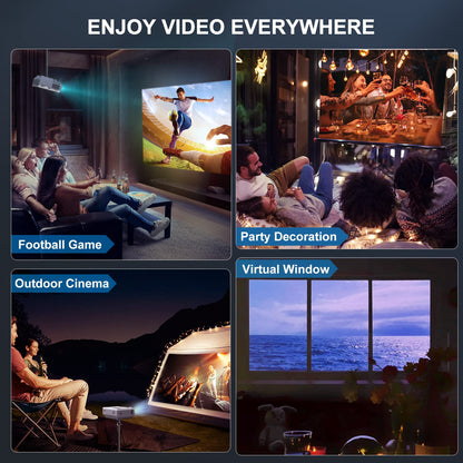 Projector with WiFi and Bluetooth, FUDONI Upgrade Projector Native 1080P 14000L 4K Supported, Portable Movie Outdoor Projector for Home Theater, Compatible w HDMI/USB/TV Stick/Laptop/iOS Android Phone