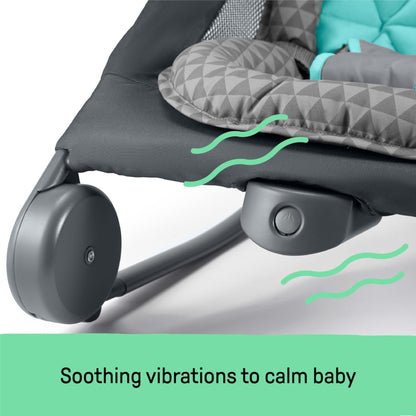 Summer Infant 2-in-1 Bouncer & Rocker Duo (Gray and Teal) Convenient and Portable Rocker and Bouncer for Babies Includes Soft Toys and Soothing Vibrations