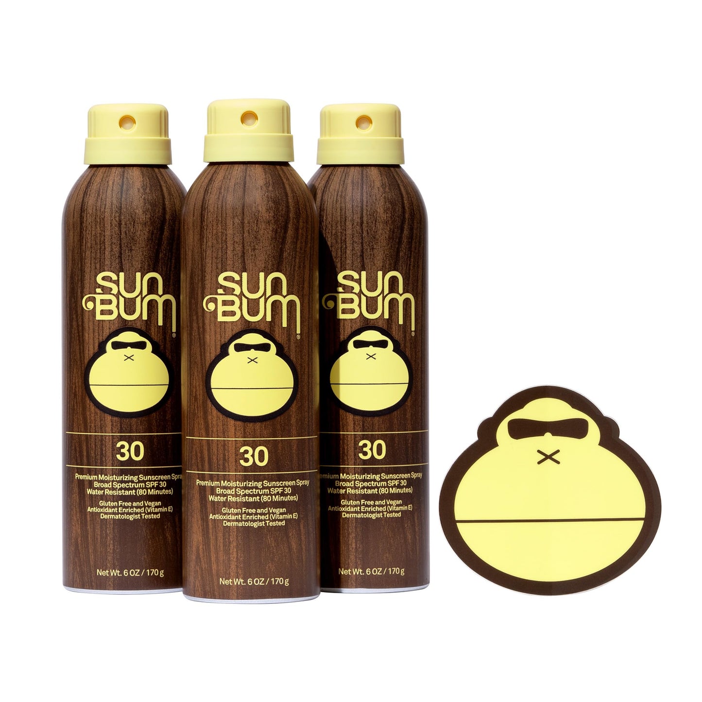 Sun Bum Original Moisturizing Sunscreen Spray SPF 30, 6 oz (3 pack)