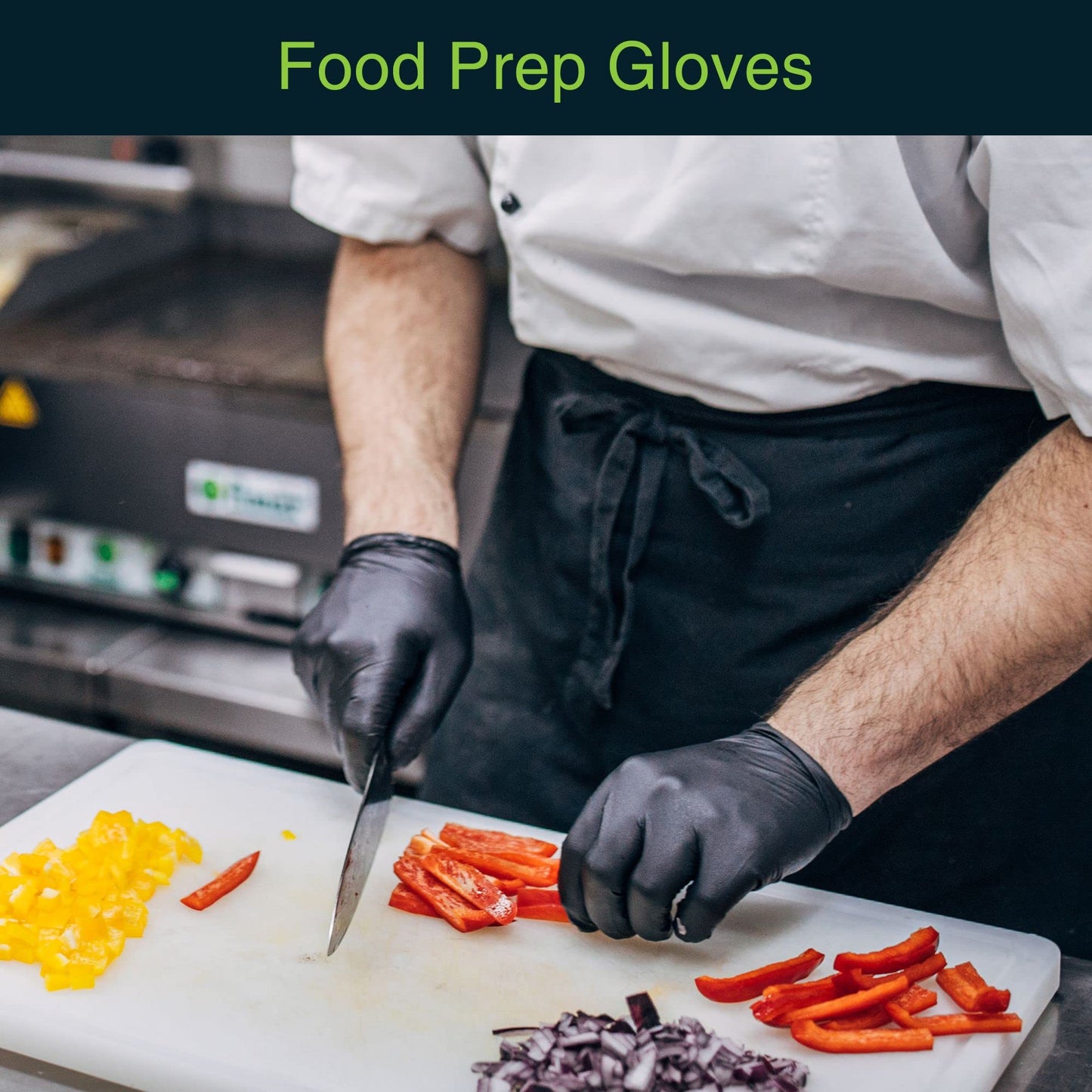 FifthPulse Black Vinyl Disposable Gloves Medium 50 Pack - Latex Free, Powder Free Medical Exam Gloves - Surgical, Home, Cleaning, and Food Gloves - 3 Mil Thickness