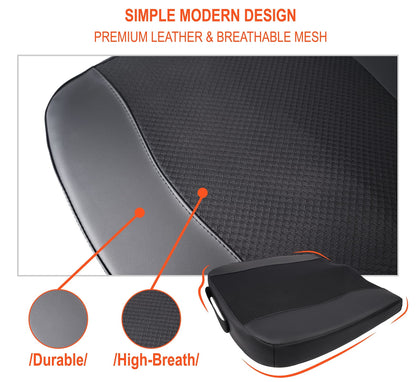 Car Seat Cushion, Comfort Memory Foam Car Cushions for Driving - Sciatica & Lower Back Pain Relief, Driver Seat Pillow for Auto, Office Chair, Wheelchair - Black