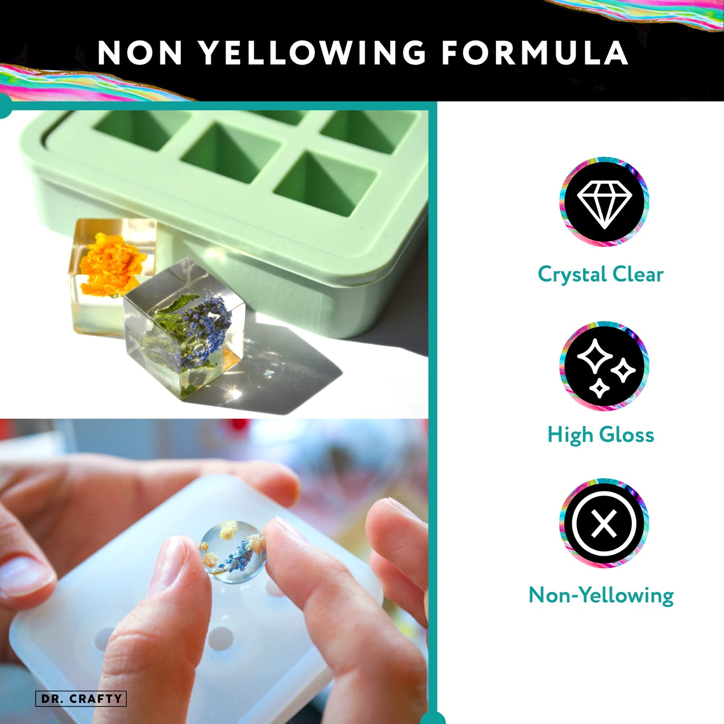 DR CRAFTY Clear Epoxy Resin Kit - Table Top, Art, Craft, Jewelry Casting, DIY, Tumblers & Wood - 2 Part Kit (16 Ounces)