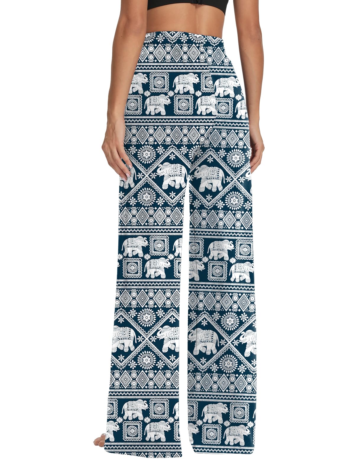 Sarin Mathews Womens Yoga Sweatpants Wide Leg Lounge Pajamas Pants Comfy Drawstring Workout Joggers Pants with Pockets Elephant-Navy XL