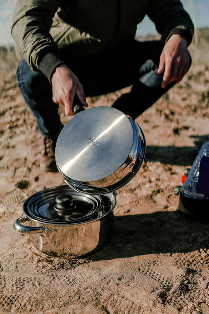 Stansport Heavy Duty - Stainless Steel Clad Cook Set (369), 7 Piece