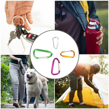 SWATOM Aluminum D-Shape Carabiner Clip 1.8/2.2/2.6/3 Inches Spring Snap Hook Keyring Carabiners for Camping Traveling Hiking Keychains Outdoor Accessories (10P/20P) (1.8 inch 10P)