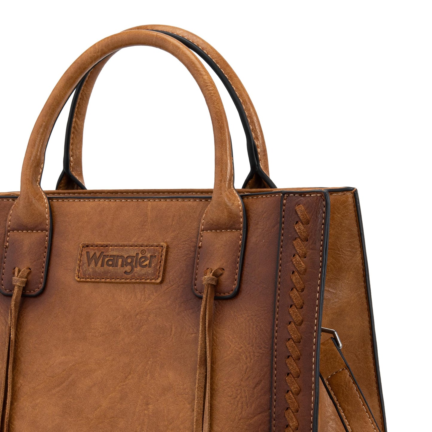 Wrangler Tote Bag for Women Western Purse Top Handle Satchel Purse and Wallet Set 2Pcs Gift Brown WG2-242LBR