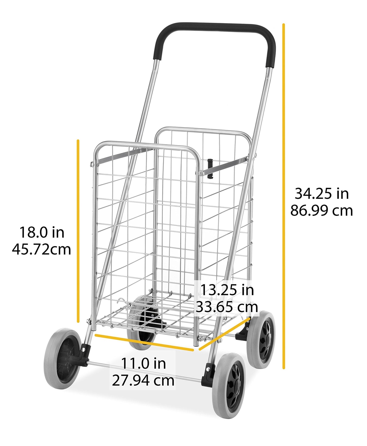 Whitmor Utility Shopping Cart - Durable Folding Design for Easy Storage, Model Number: 6250-4997-2-SIOC